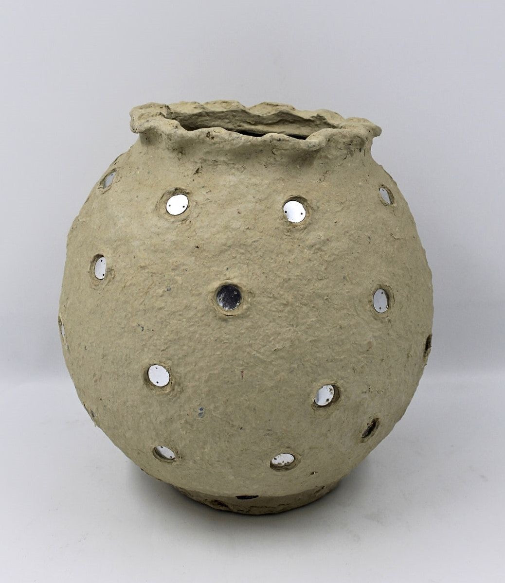 Paper Mache Vessel with Mirror