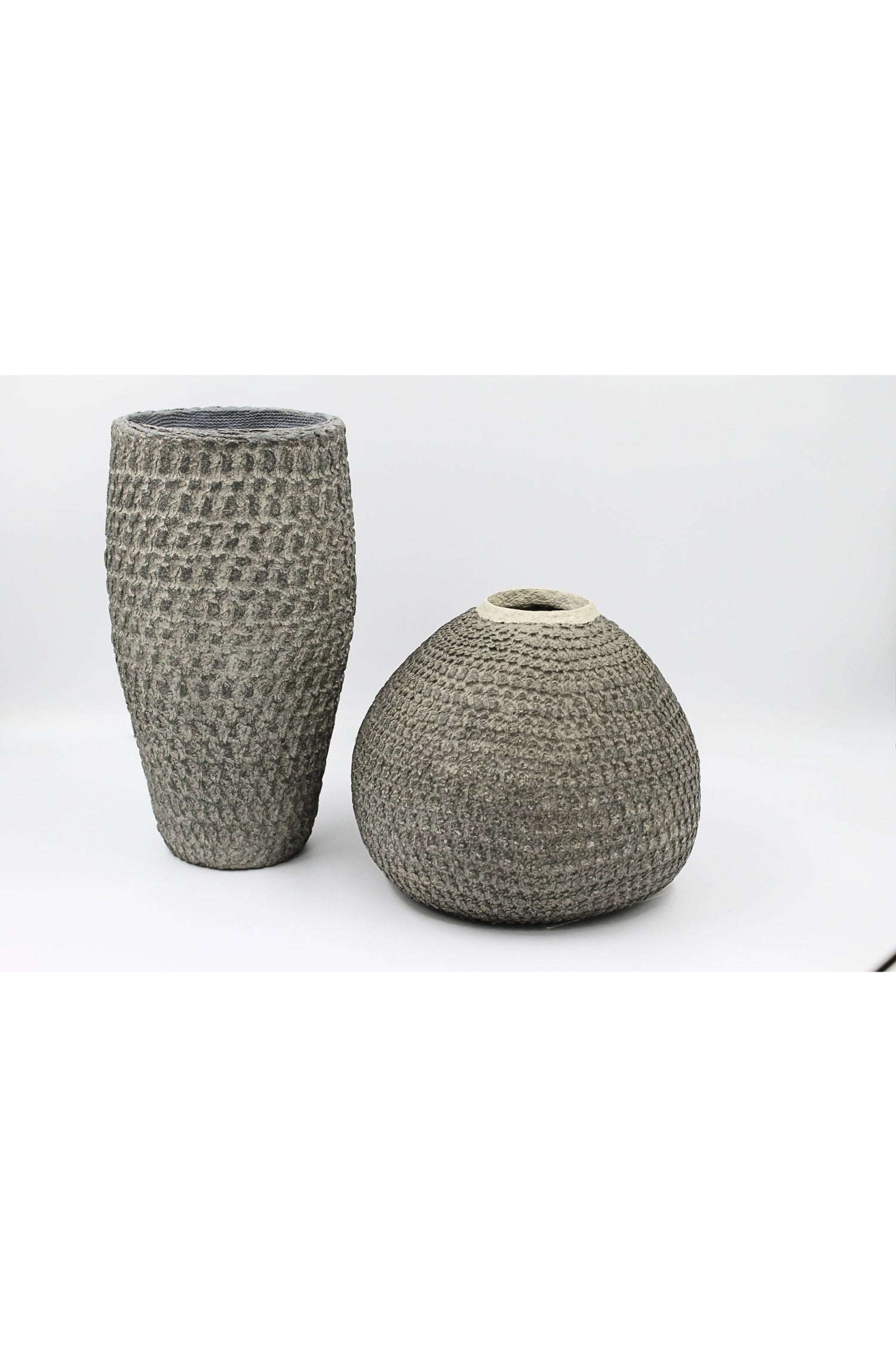 Paper Mache Pottery, Medium Grey